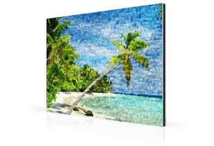 Foto mosaico aluminio dibond playa tropical pequeño