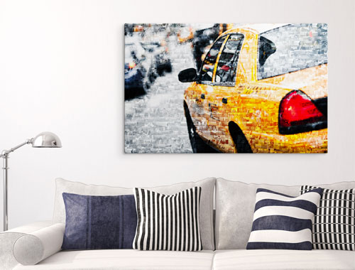 Foto mosaico metacrilato taxi salon