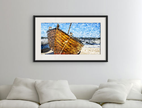 Foto mosaico poster barco salon