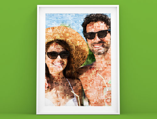 Poster foto con mosaico gafas sol