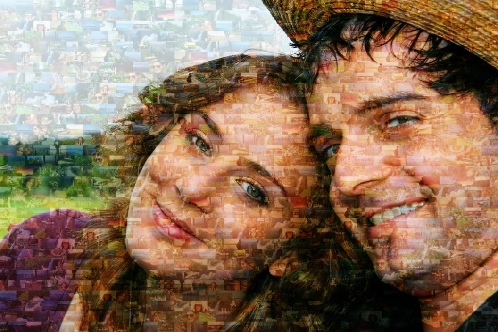 zoom mosaico pareja